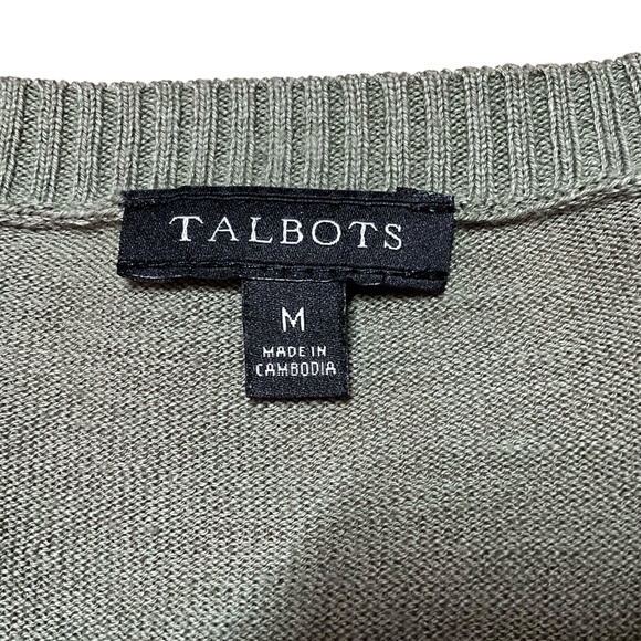 TALBOTS 100% Cotton V-Neck Sweater Medium - Picture 5 of 9